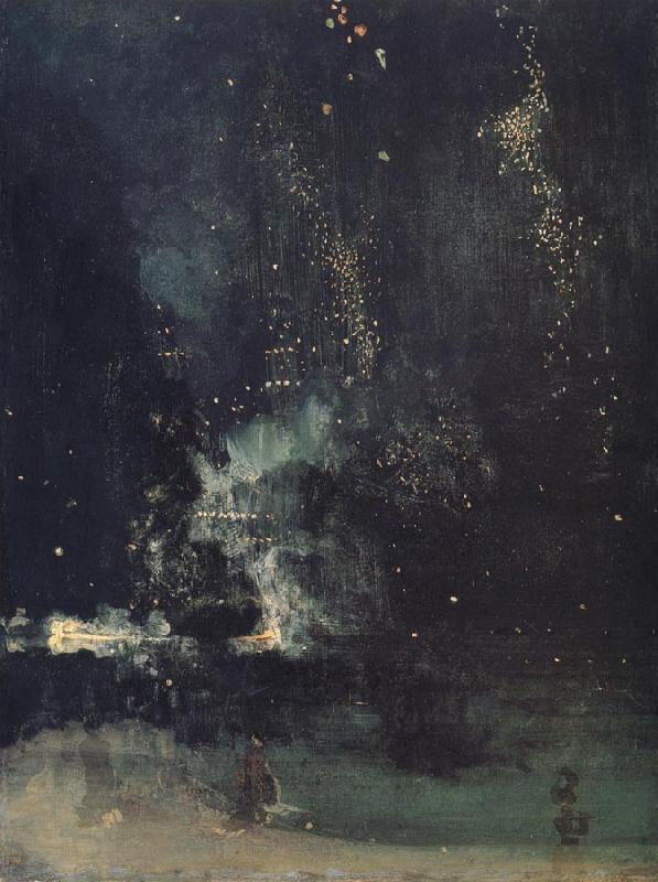 James Abbott McNeil Whistler Nocturne in Black and Gold,The Falling Rocket oil painting picture